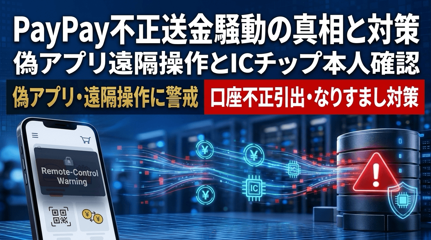 PayPay「銀行口座から勝手に抜かれた」騒動の真相｜偽アプリ遠隔操作の手口とICチップ本人確認への一本化