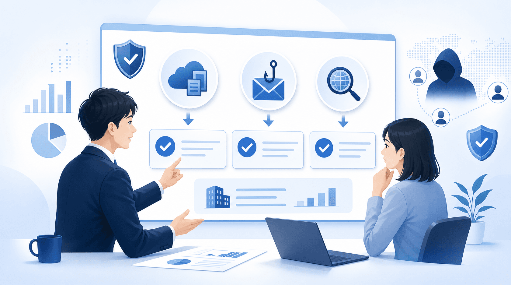 自社に必要なセキュリティ対策を提案するイメージ